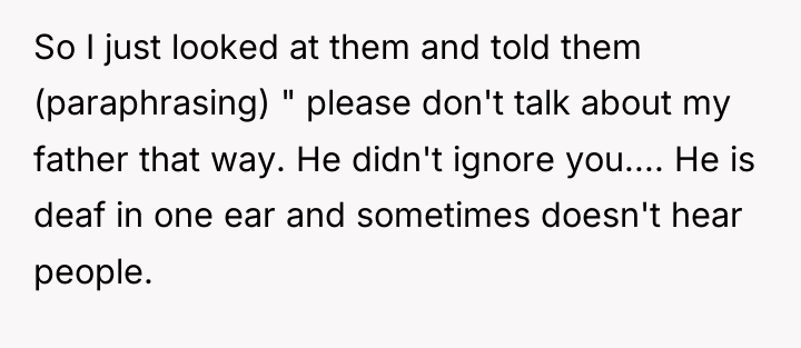 So I just looked at them and told them (paraphrasing)...