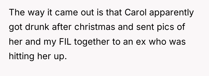 The way it came out is that Carol apparently got...