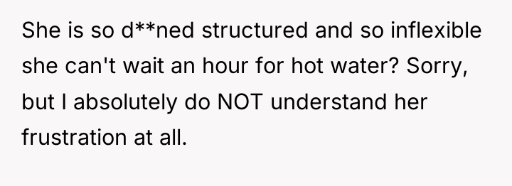 She is so d**ned structured and so inflexible she can't...