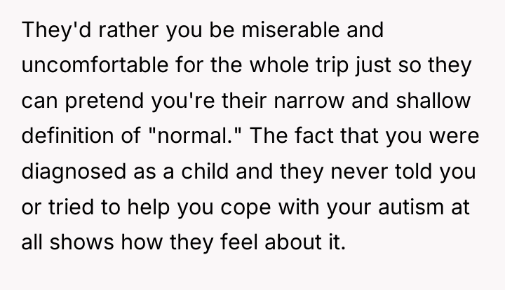 They'd rather you be miserable and uncomfortable for the whole...
