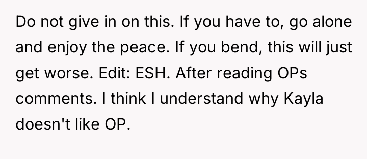 Do not give in on this. If you have to,...