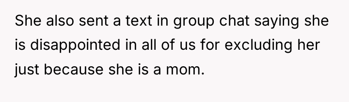 She also sent a text in group chat saying she...