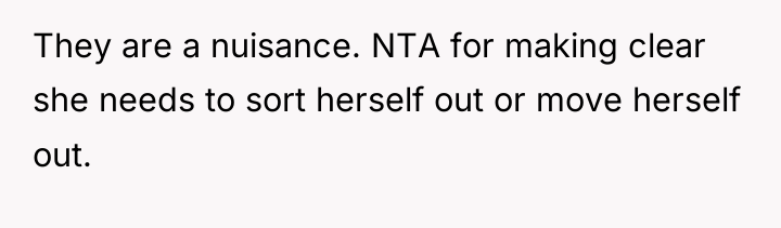 They are a nuisance. NTA for making clear she needs...