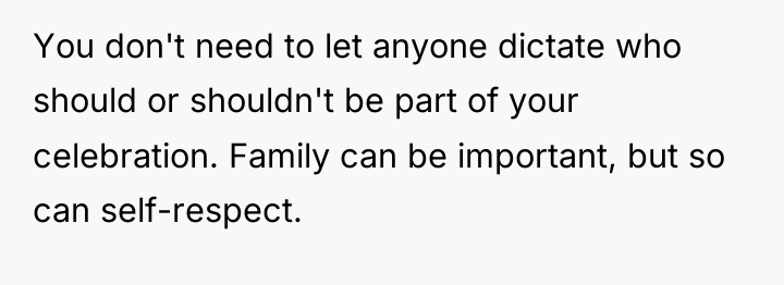 You don't need to let anyone dictate who should or...