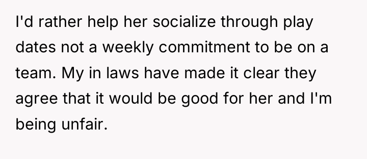 I'd rather help her socialize through play dates not a...