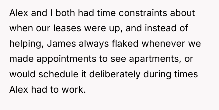 Alex and I both had time constraints about when our...