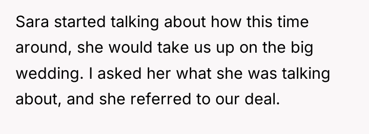 Sara started talking about how this time around, she would...