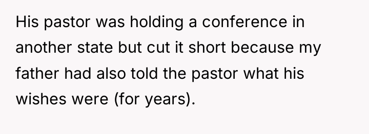 His pastor was holding a conference in another state but...