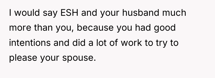 I would say ESH and your husband much more than...