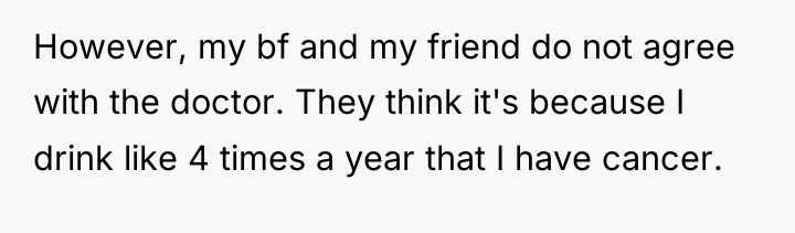 However, my bf and my friend do not agree with...