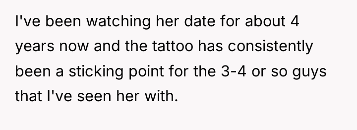 I've been watching her date for about 4 years now...