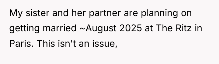 My sister and her partner are planning on getting married...