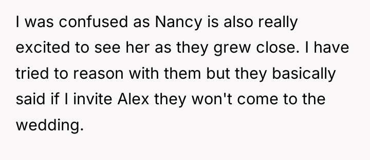 I was confused as Nancy is also really excited to...
