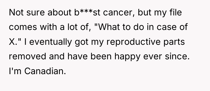 Not sure about b***st cancer, but my file comes with...