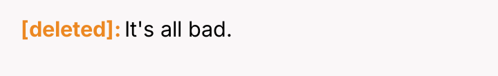 [deleted] It's all bad.