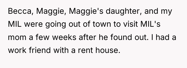 Becca, Maggie, Maggie's daughter, and my MIL were going out...
