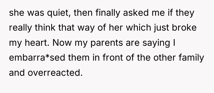 she was quiet, then finally asked me if they really...
