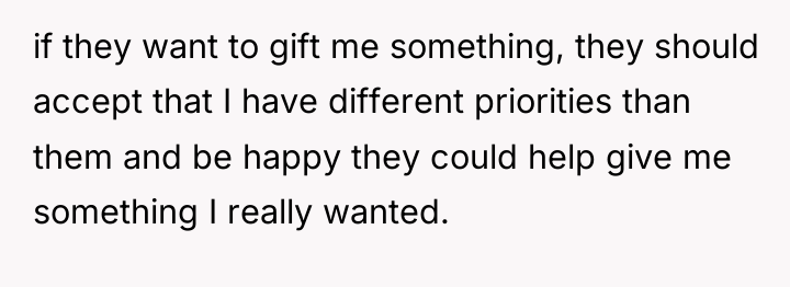 if they want to gift me something, they should accept...