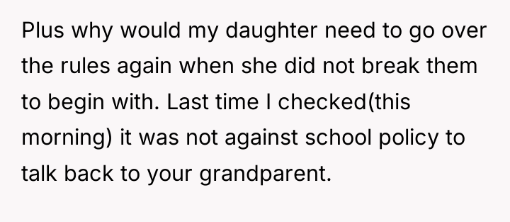Plus why would my daughter need to go over the...