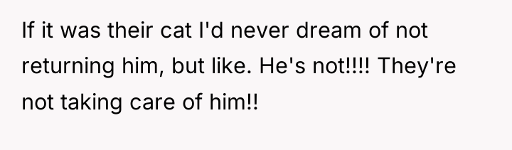 If it was their cat I'd never dream of not...