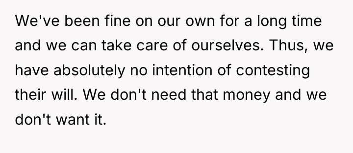 We've been fine on our own for a long time...