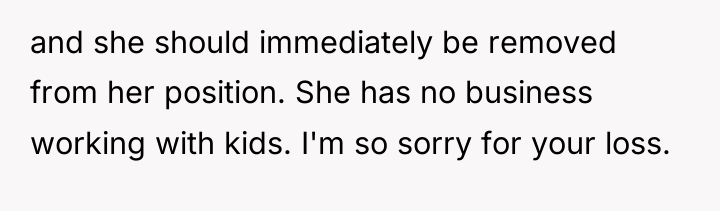and she should immediately be removed from her position. She...