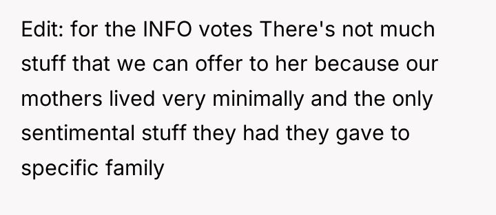 Edit: for the INFO votes There's not much stuff that...