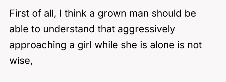 First of all, I think a grown man should be...