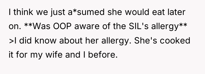 I think we just a*sumed she would eat later on....