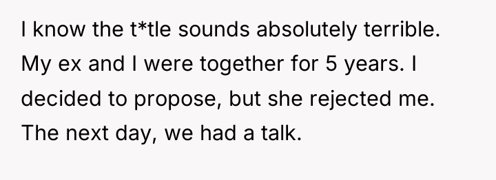 I know the t*tle sounds absolutely terrible. My ex and...