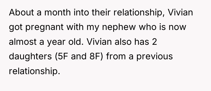 About a month into their relationship, Vivian got pregnant with...