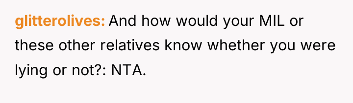 glitterolives And how would your MIL or these other relatives...