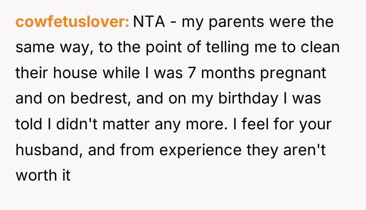 cowfetuslover NTA - my parents were the same way, to...