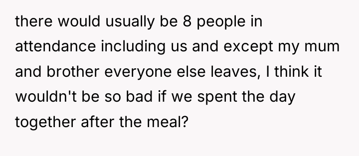 there would usually be 8 people in attendance including us...