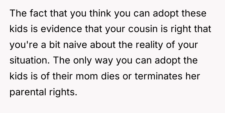 The fact that you think you can adopt these kids...