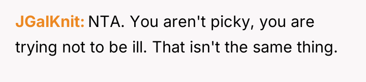 JGalKnit NTA. You aren't picky, you are trying not to...