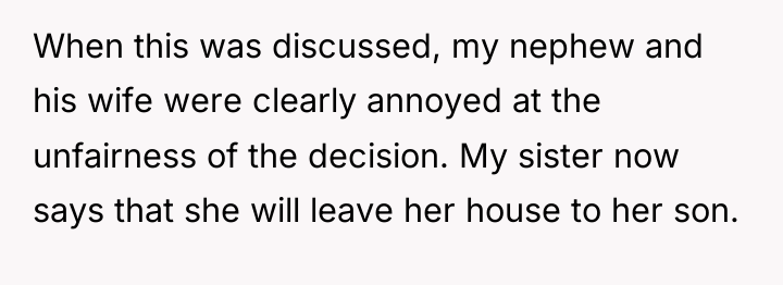 When this was discussed, my nephew and his wife were...