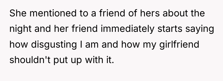 She mentioned to a friend of hers about the night...