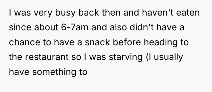 I was very busy back then and haven't eaten since...