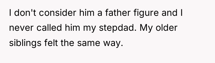 I don't consider him a father figure and I never...