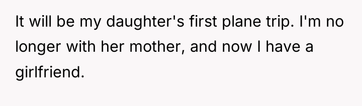 It will be my daughter's first plane trip. I'm no...