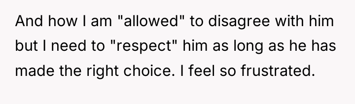 And how I am "allowed" to disagree with him but...
