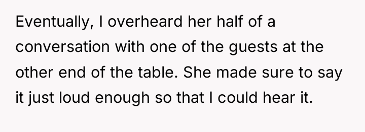 Eventually, I overheard her half of a conversation with one...