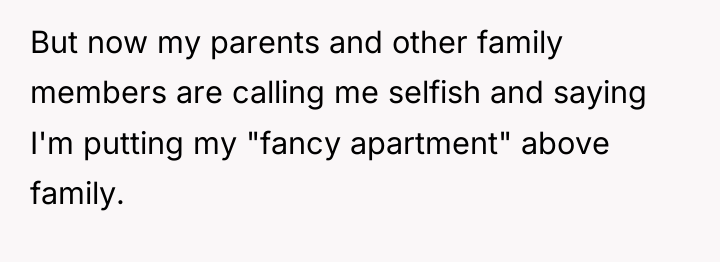 But now my parents and other family members are calling...