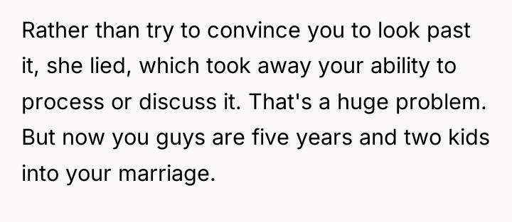 Rather than try to convince you to look past it,...