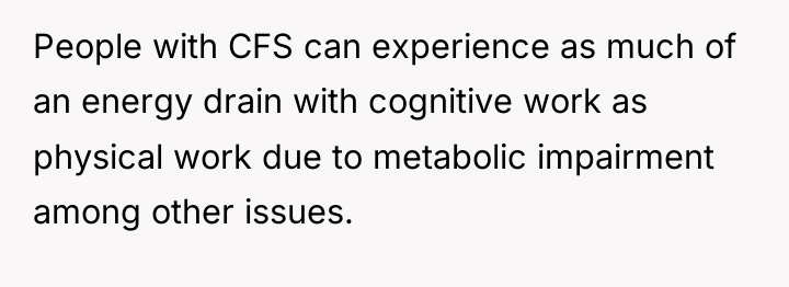 People with CFS can experience as much of an energy...