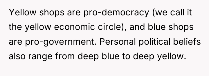 Yellow shops are pro-democracy (we call it the yellow economic...