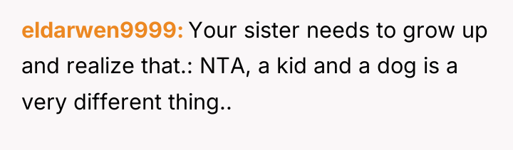 eldarwen9999 Your sister needs to grow up and realize that.:...