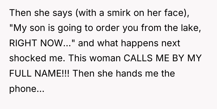 Then she says (with a smirk on her face), "My...