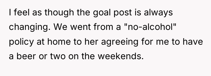 I feel as though the goal post is always changing....